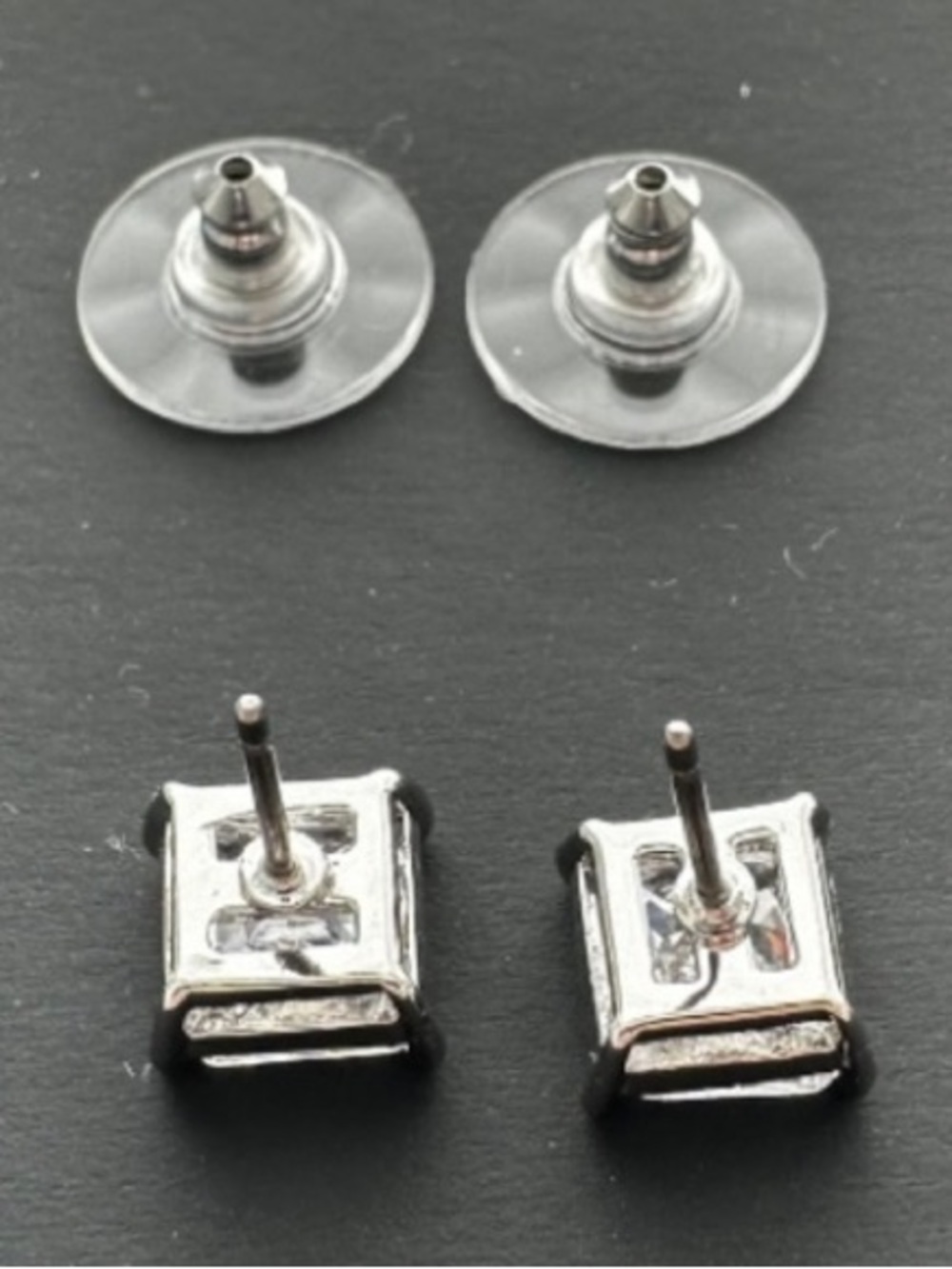 KATE SPADE NEW YORK ♠️ something sparkly silver glitter square earrings - Picture 6 of 6